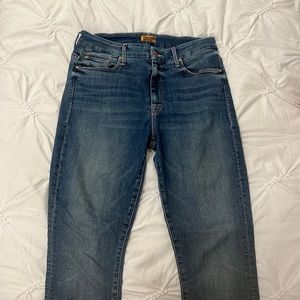 Authentic MOTHER High Waisted Looker Ankle Fray Jean 29